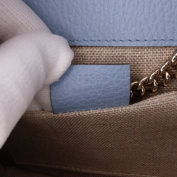Pre-owned Gucci Small Dollar Calfskin Interlocking G Crossbody Blue