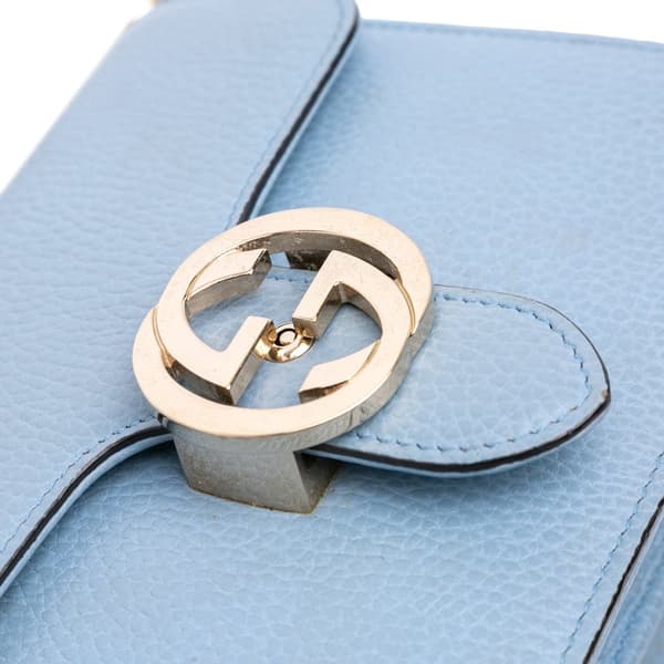 Pre-owned Gucci Small Dollar Calfskin Interlocking G Crossbody Blue
