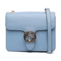 Miniatyrbild 1 av 8: Pre-owned Gucci Small Dollar Calfskin Interlocking G Crossbody Blue