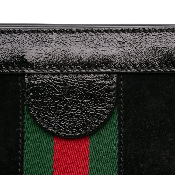 Pre-owned Gucci Small Suede Ophidia Chain Crossbody Black