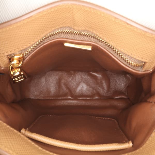 Pre-owned Prada Bicolor Saffiano Cuir Flap Crossbody Brown
