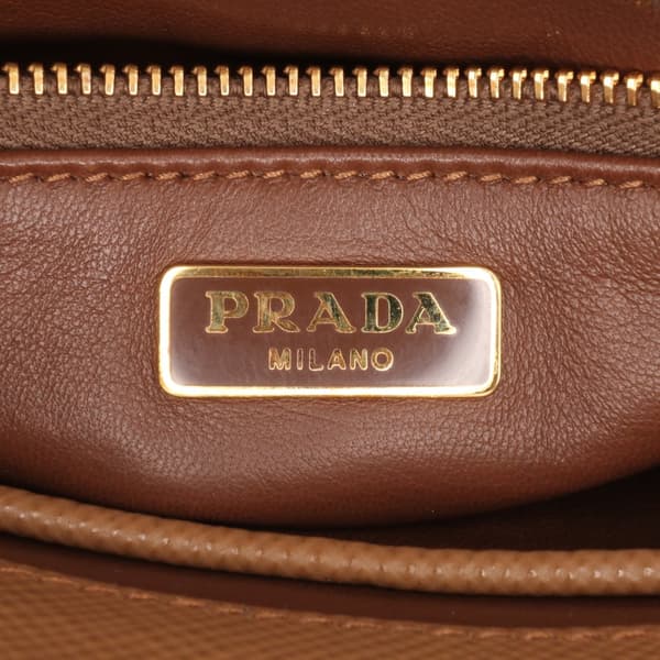 Pre-owned Prada Bicolor Saffiano Cuir Flap Crossbody Brown