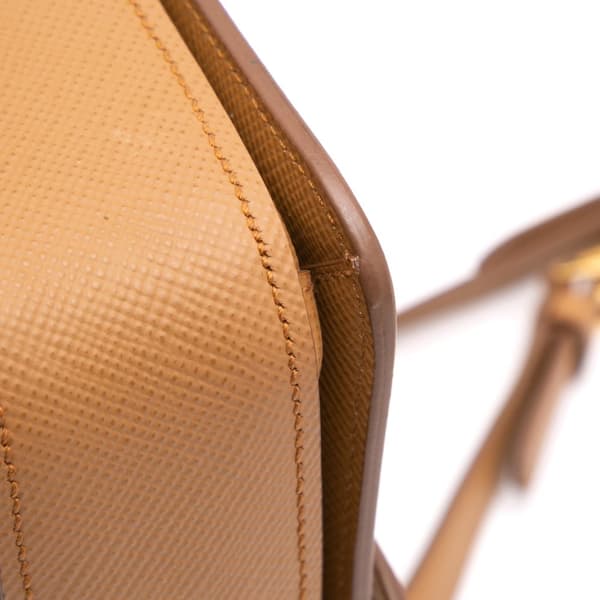 Pre-owned Prada Bicolor Saffiano Cuir Flap Crossbody Brown