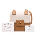 Miniatyrbild 10 av 10: Pre-owned Prada Bicolor Saffiano Cuir Flap Crossbody Brown