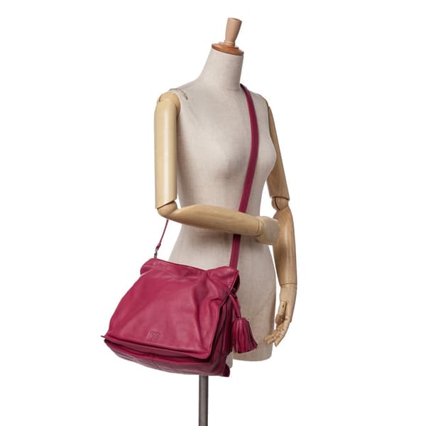 Pre-owned LOEWE Nappa Flamenco Tassel 30 Pink
