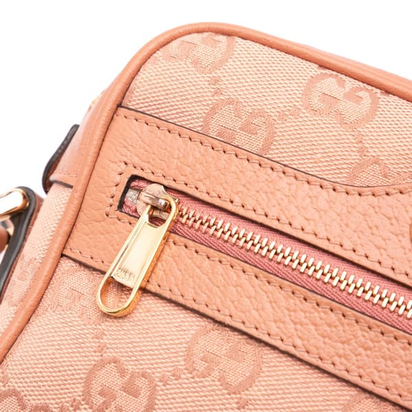 Pre-owned Gucci Mini GG Canvas Ophidia Crossbody Pink