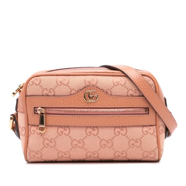 Pre-owned Gucci Mini GG Canvas Ophidia Crossbody Pink