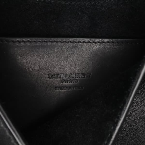 Pre-owned Saint Laurent Small Leather Monogram Kaia Crossbody Black