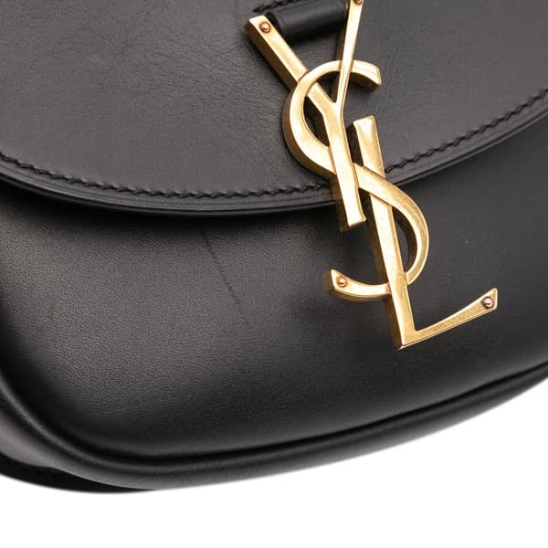 Pre-owned Saint Laurent Small Leather Monogram Kaia Crossbody Black