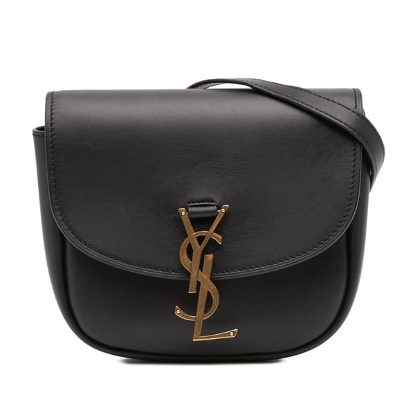 Pre-owned Saint Laurent Small Leather Monogram Kaia Crossbody Black