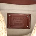 Miniatyrbillede 5 af 10: Pre-owned Prada Raffia Vitello Flap Crossbody Brown