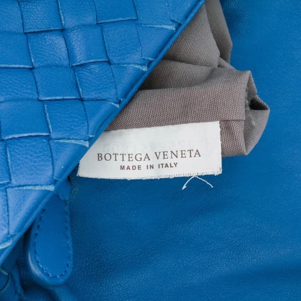 Pre-owned Bottega Veneta Nappa Intrecciato Flap Crossbody Blue