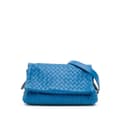 Miniatyrbild 1 av 10: Pre-owned Bottega Veneta Nappa Intrecciato Flap Crossbody Blue