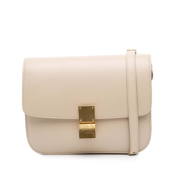 Pre-owned Celine Medium Calfskin Classic Box Brown