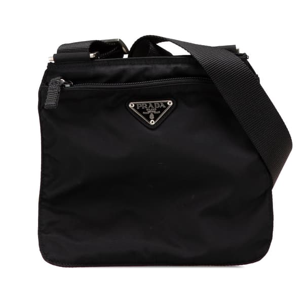 Pre-owned Prada Tessuto Zip Top Crossbody Black