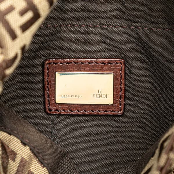 Pre-owned Fendi Zucchino Canvas Crossbody Brown