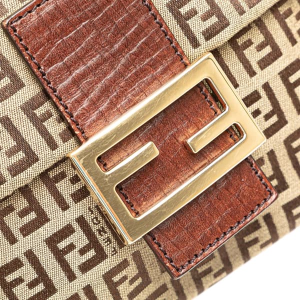 Pre-owned Fendi Zucchino Canvas Crossbody Brown