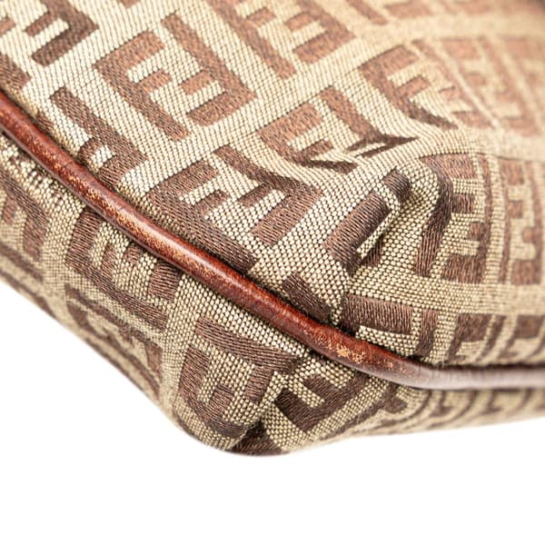 Pre-owned Fendi Zucchino Canvas Crossbody Brown