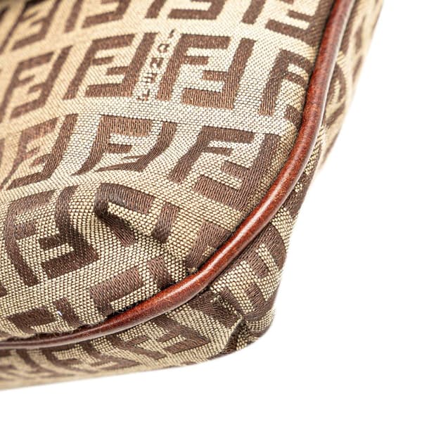 Pre-owned Fendi Zucchino Canvas Crossbody Brown