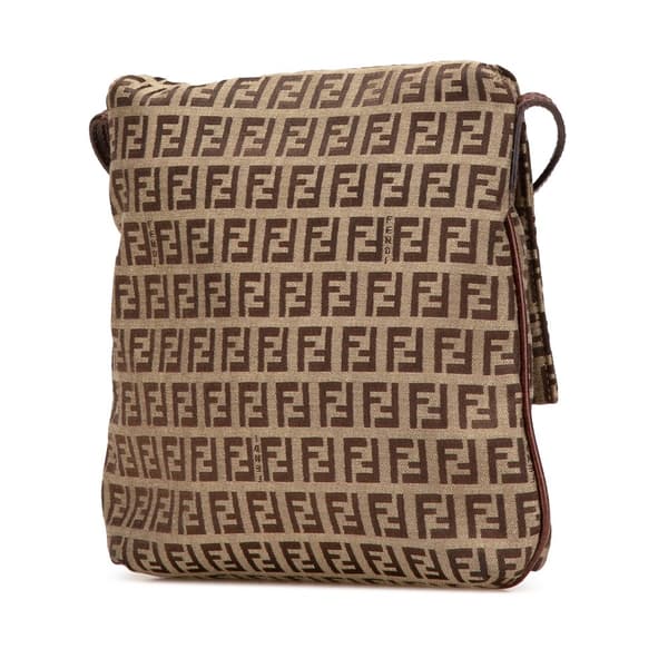 Pre-owned Fendi Zucchino Canvas Crossbody Brown