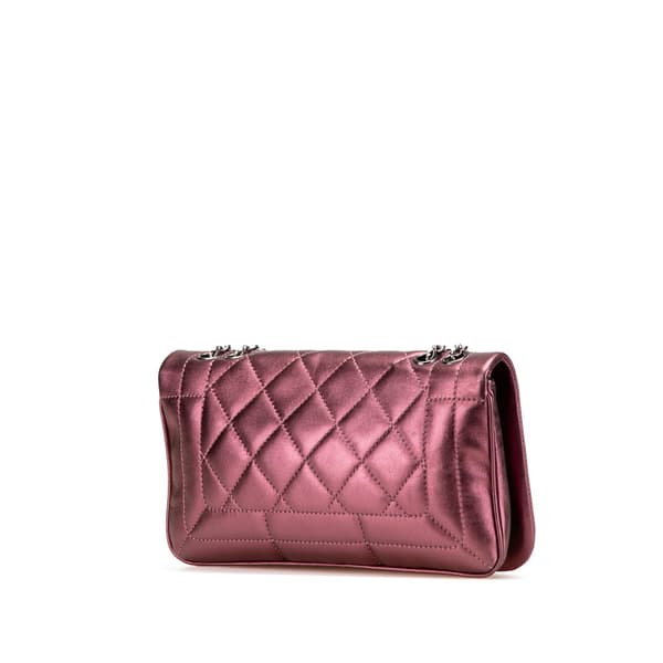 Pre-owned Chanel CC Quilted Iridescent Calfskin Full Single Flap Purple