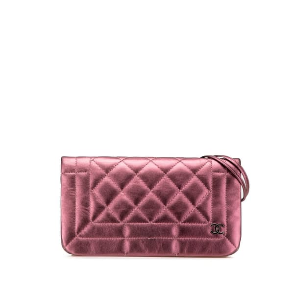 Pre-owned Chanel CC Quilted Iridescent Calfskin Full Single Flap Purple