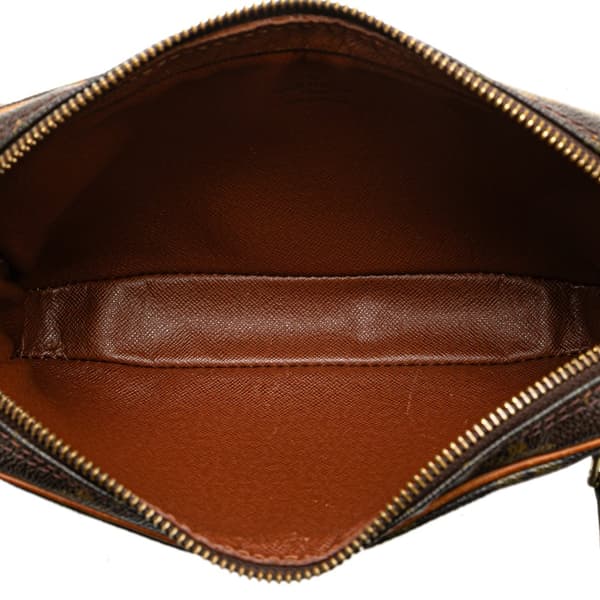 Pre-owned Louis Vuitton Monogram Pochette Marly Bandouliere Brown