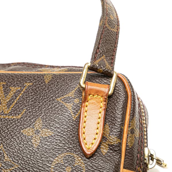 Pre-owned Louis Vuitton Monogram Pochette Marly Bandouliere Brown