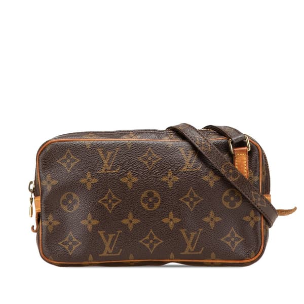 Pre-owned Louis Vuitton Monogram Pochette Marly Bandouliere Brown