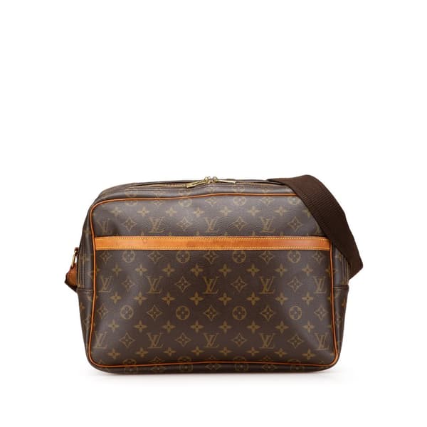 Pre-owned Louis Vuitton Monogram Reporter GM Brown
