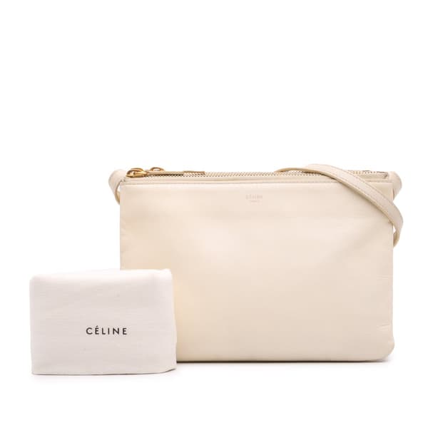 Pre-owned Celine Small Lambskin Trio Crossbody Brown