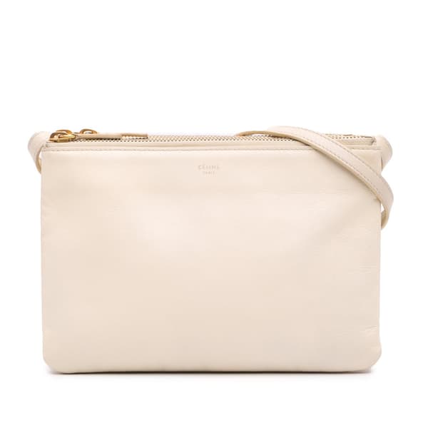 Pre-owned Celine Small Lambskin Trio Crossbody Brown