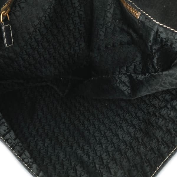 Pre-owned Dior Leather Baudrier Saddle Bag Black