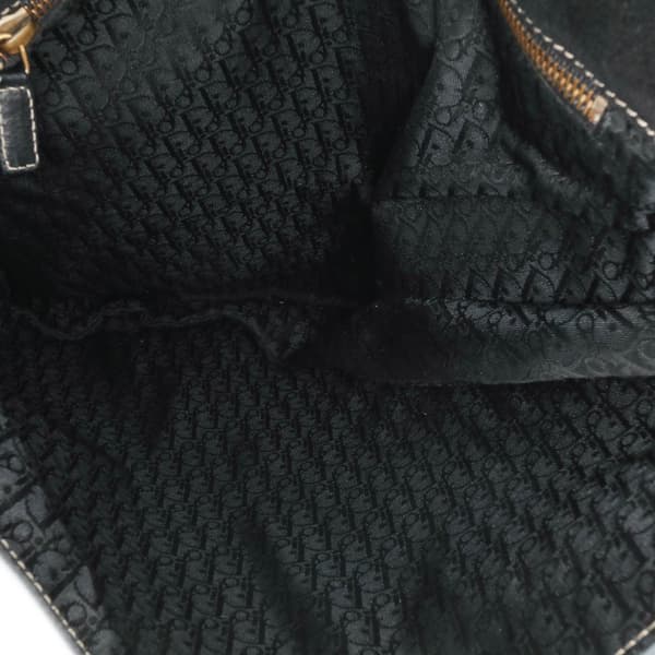 Pre-owned Dior Leather Baudrier Saddle Bag Black