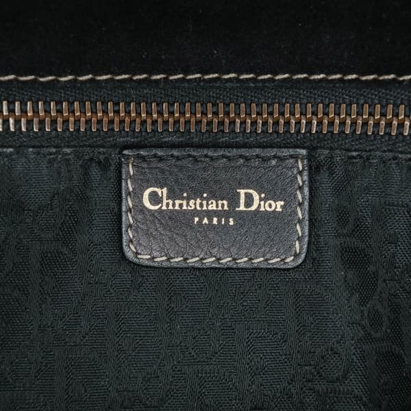 Pre-owned Dior Leather Baudrier Saddle Bag Black