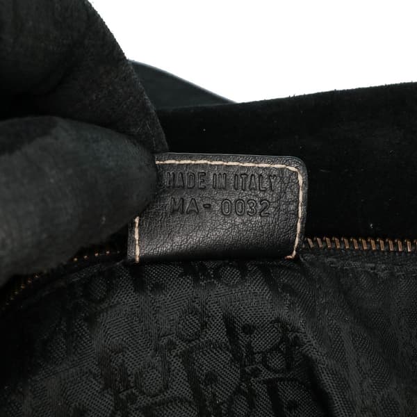 Pre-owned Dior Leather Baudrier Saddle Bag Black