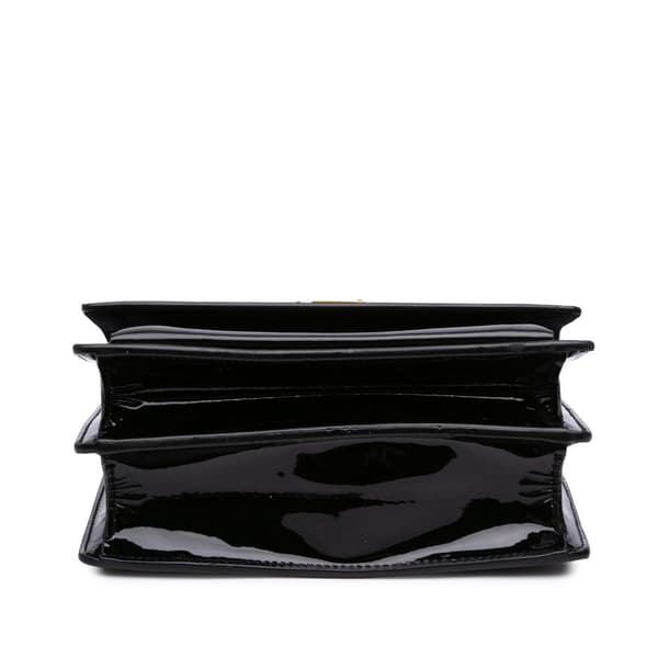 Pre-owned Saint Laurent Small Patent Monogram Sunset Crossbody Black