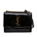 Miniatyrbild 1 av 9: Pre-owned Saint Laurent Small Patent Monogram Sunset Crossbody Black