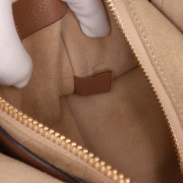 Pre-owned Chloé Small Grained Calfskin Hayley Hobo Brown