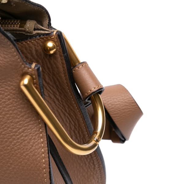 Pre-owned Chloé Small Grained Calfskin Hayley Hobo Brown