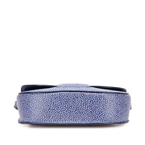 Pre-owned Celine Small Goatskin Trotteur Crossbody Blue