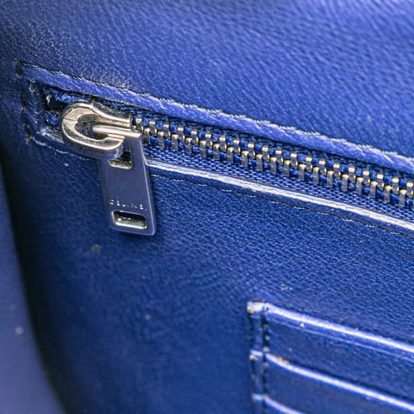Pre-owned Celine Small Goatskin Trotteur Crossbody Blue