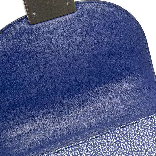 Pre-owned Celine Small Goatskin Trotteur Crossbody Blue