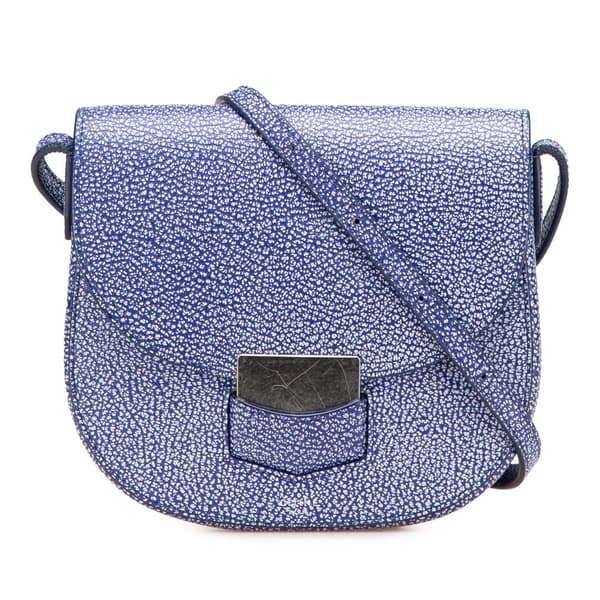 Pre-owned Celine Small Goatskin Trotteur Crossbody Blue