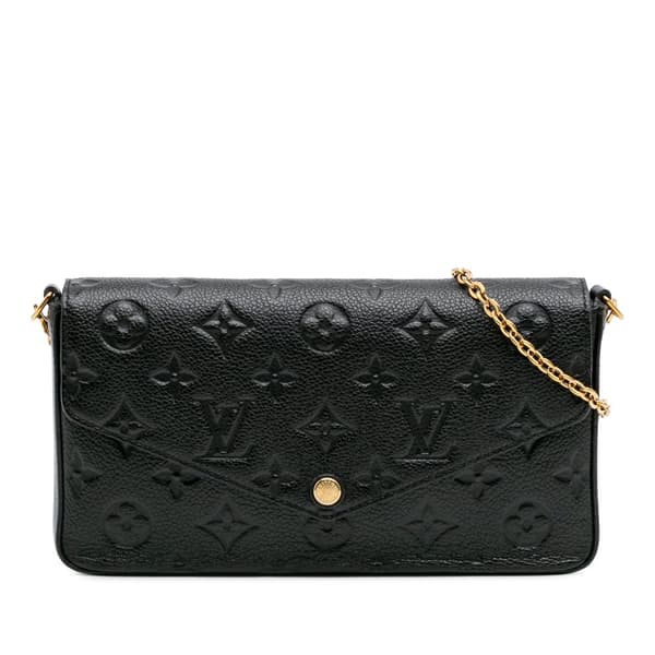 Pre-owned Louis Vuitton Monogram Empreinte Pochette Felicie Black