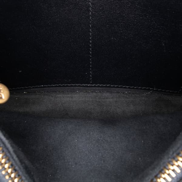 Pre-owned Dior Studded Denim Diorama Wallet on Chain Blue