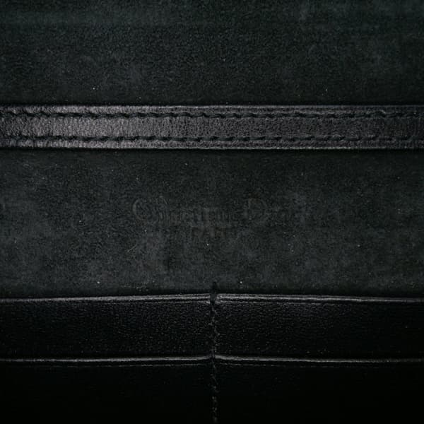 Pre-owned Dior Studded Denim Diorama Wallet on Chain Blue