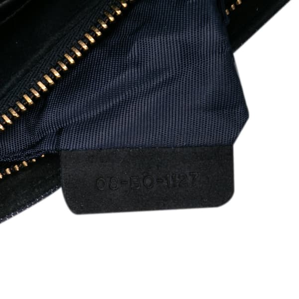 Pre-owned Dior Studded Denim Diorama Wallet on Chain Blue