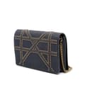 Miniatyrbilde 2 av 9: Pre-owned Dior Studded Denim Diorama Wallet on Chain Blue
