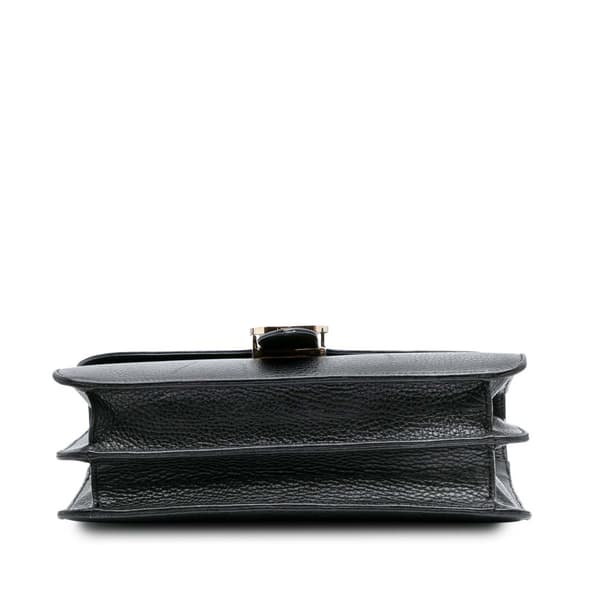 Pre-owned Gucci Medium Dollar Calfskin Interlocking G Crossbody Black